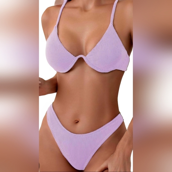 15.🆕Lavender Underwire Triangle  Bikini – Size Medium NWOT - Picture 1 of 3